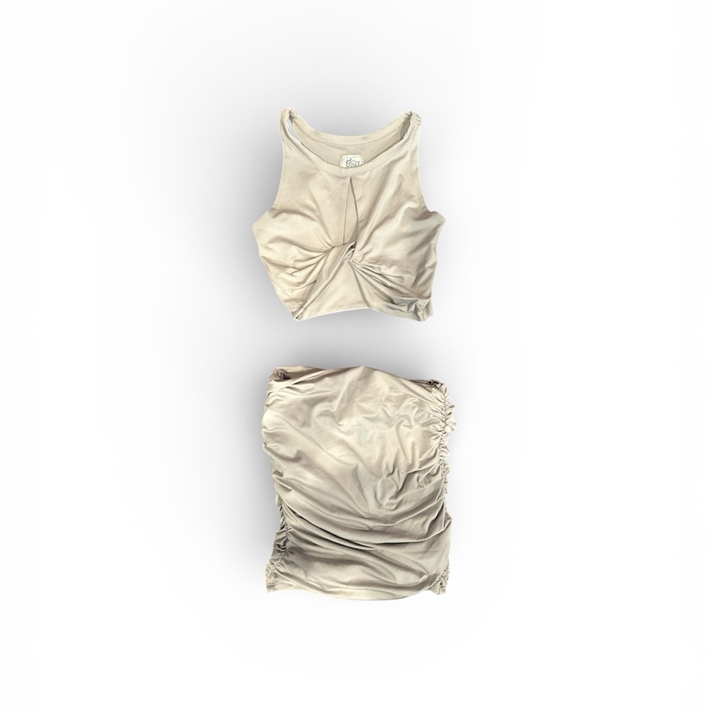 Oh Polly Gray Mini Skirt Set